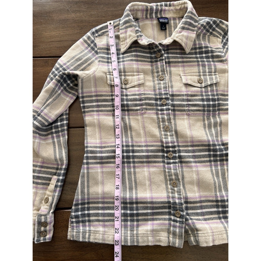 Patagonia Fjord Flannel Shirt Women's Small Size 4 Plaid 100% Organic Cotton - Picture 3 of 5